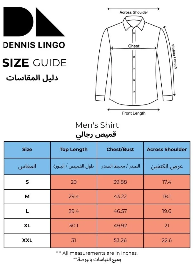 Dennis Lingo Men's Blue 100% Cotton Solid Button Down Regular Fit Shirt