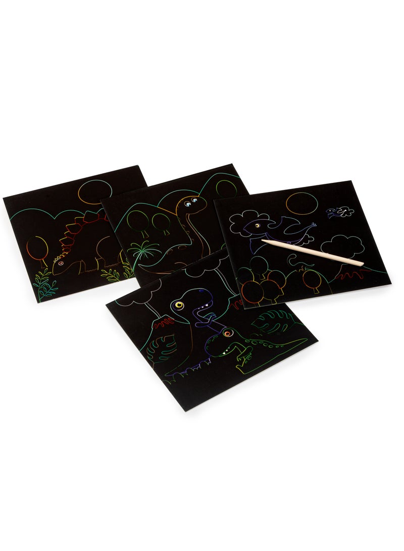 EUREKA KIDS Eurekakids Dinosaurs Scratch Art | Educational Toy for Toddler and Kids | Develops Creativity | Includes wooden Scraping Stick | For 4Y+ - Image 3