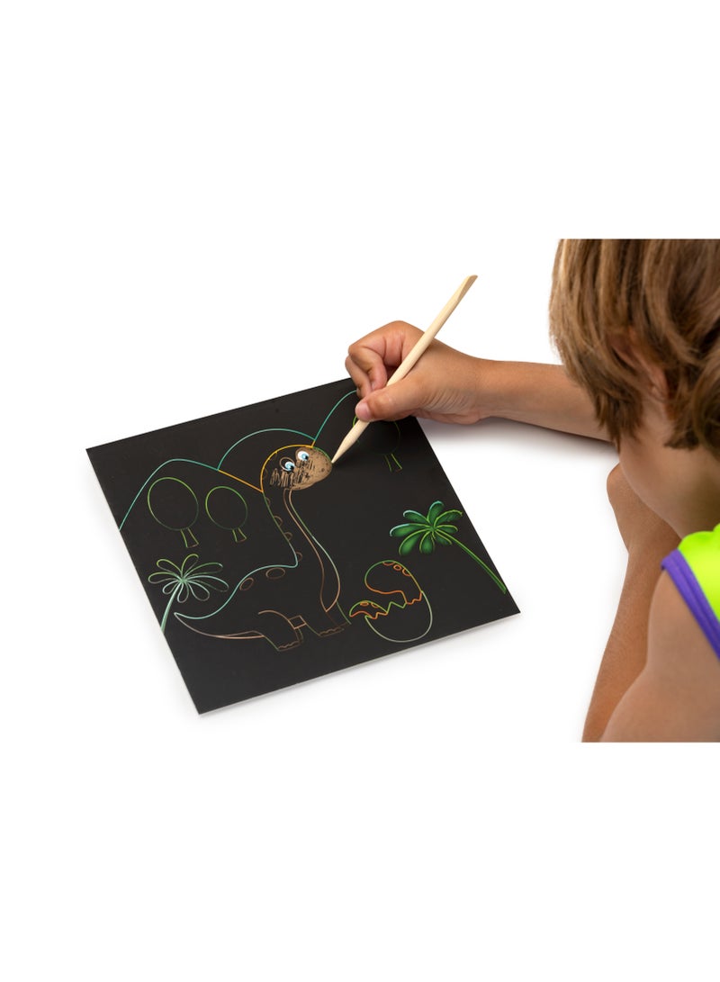EUREKA KIDS Eurekakids Dinosaurs Scratch Art | Educational Toy for Toddler and Kids | Develops Creativity | Includes wooden Scraping Stick | For 4Y+ - Image 4