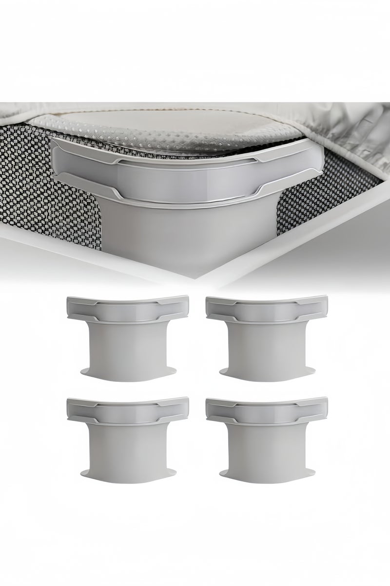 GGEROU 4Pcs Bed Sheet Holders Straps, Heavy Duty Bedsheet Corner Tightener Clips with Lock Strips, Bed Sheet Clips Fasteners, Secure Mattress Protectors and Bedding Grey - Image 1