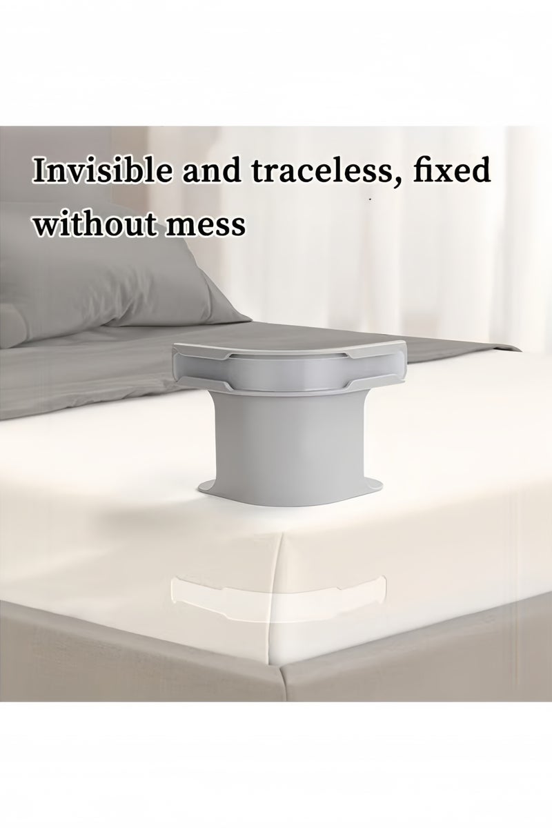 GGEROU 4Pcs Bed Sheet Holders Straps, Heavy Duty Bedsheet Corner Tightener Clips with Lock Strips, Bed Sheet Clips Fasteners, Secure Mattress Protectors and Bedding Grey - Image 2