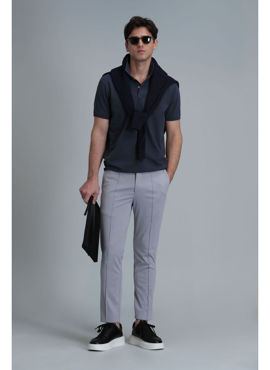 Lufian - Men's Laon Smart Polo T-Shirt 111040164 Anthracite - Image 1
