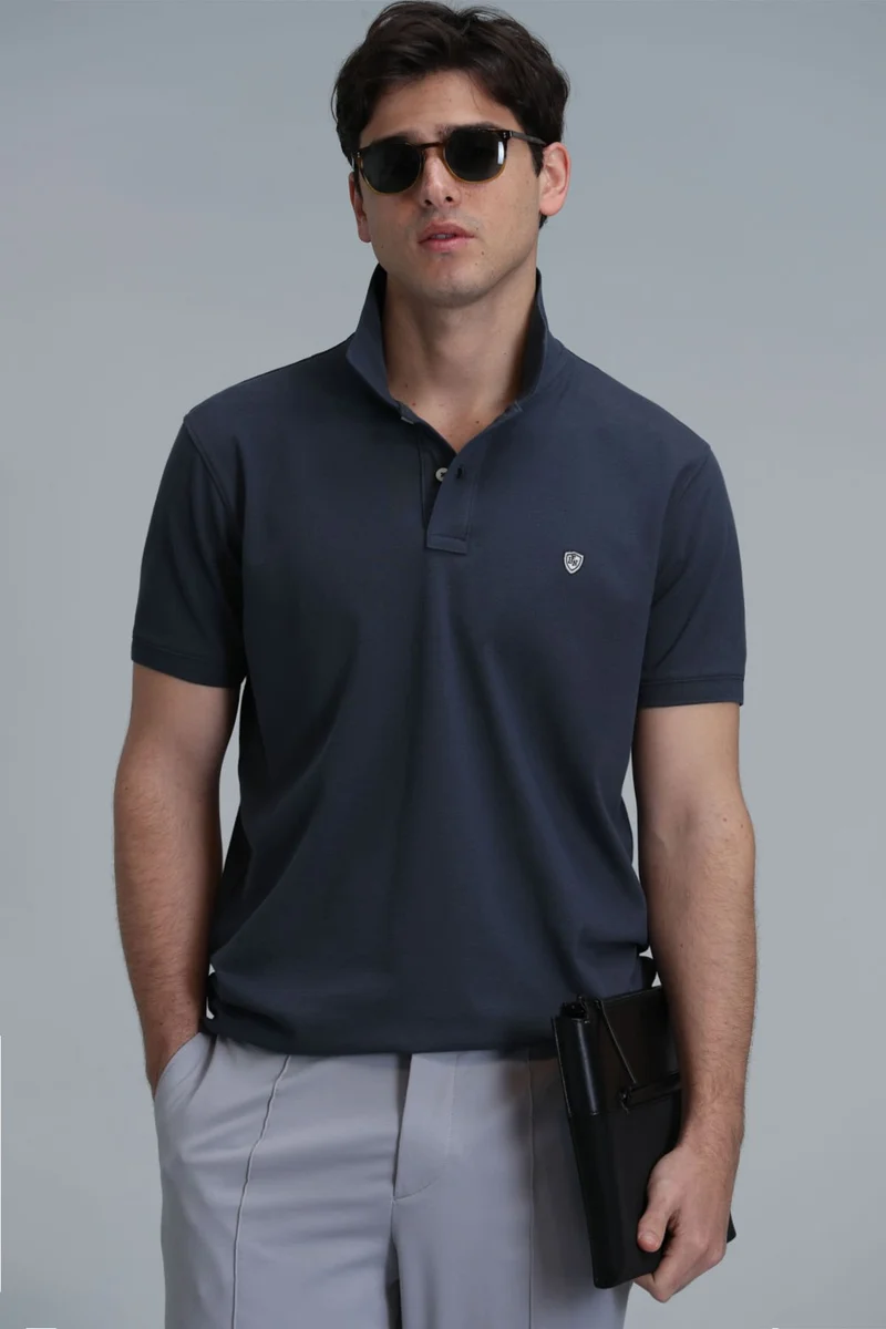 Lufian Men's Laon Smart Polo T-Shirt 111040164 Anthracite