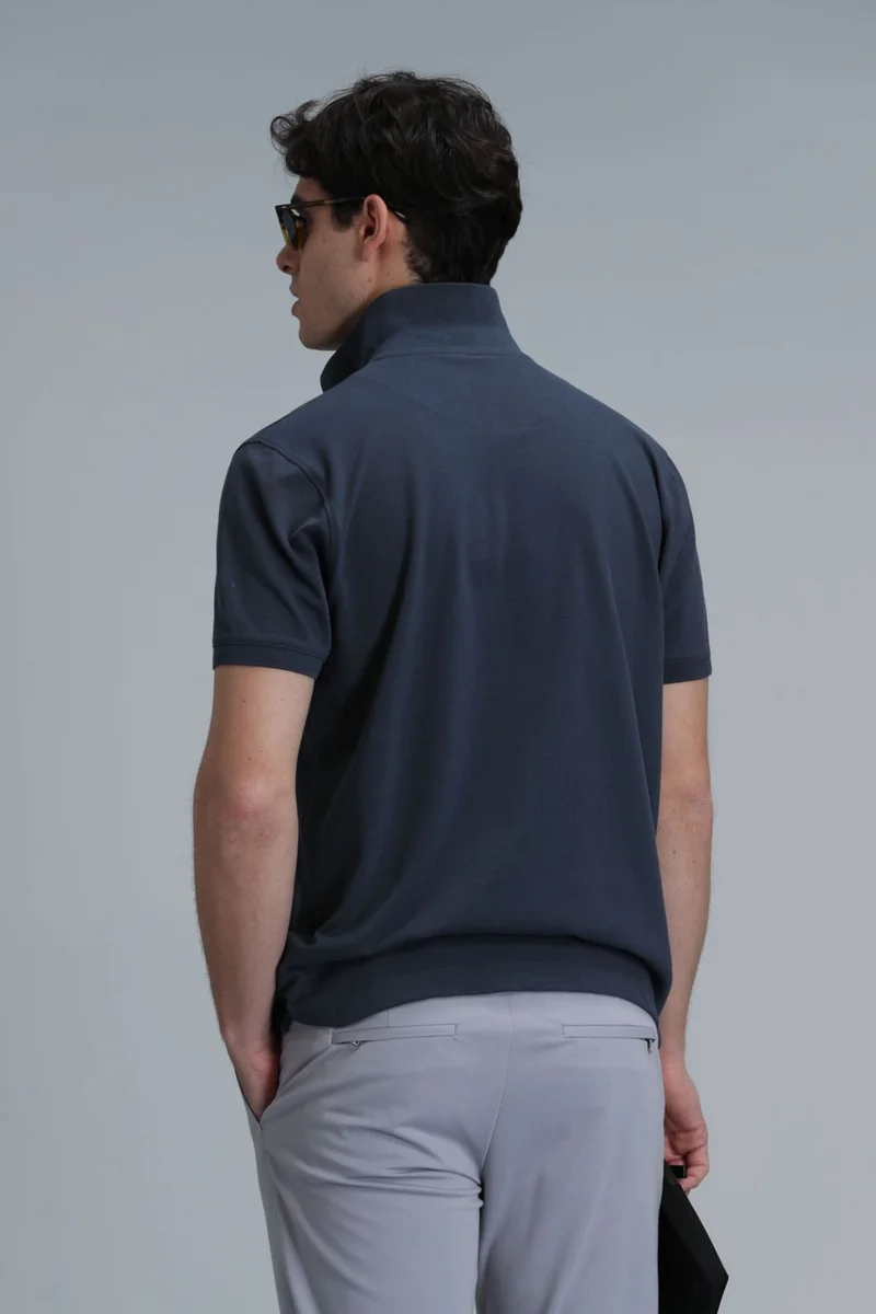 Lufian Men's Laon Smart Polo T-Shirt 111040164 Anthracite