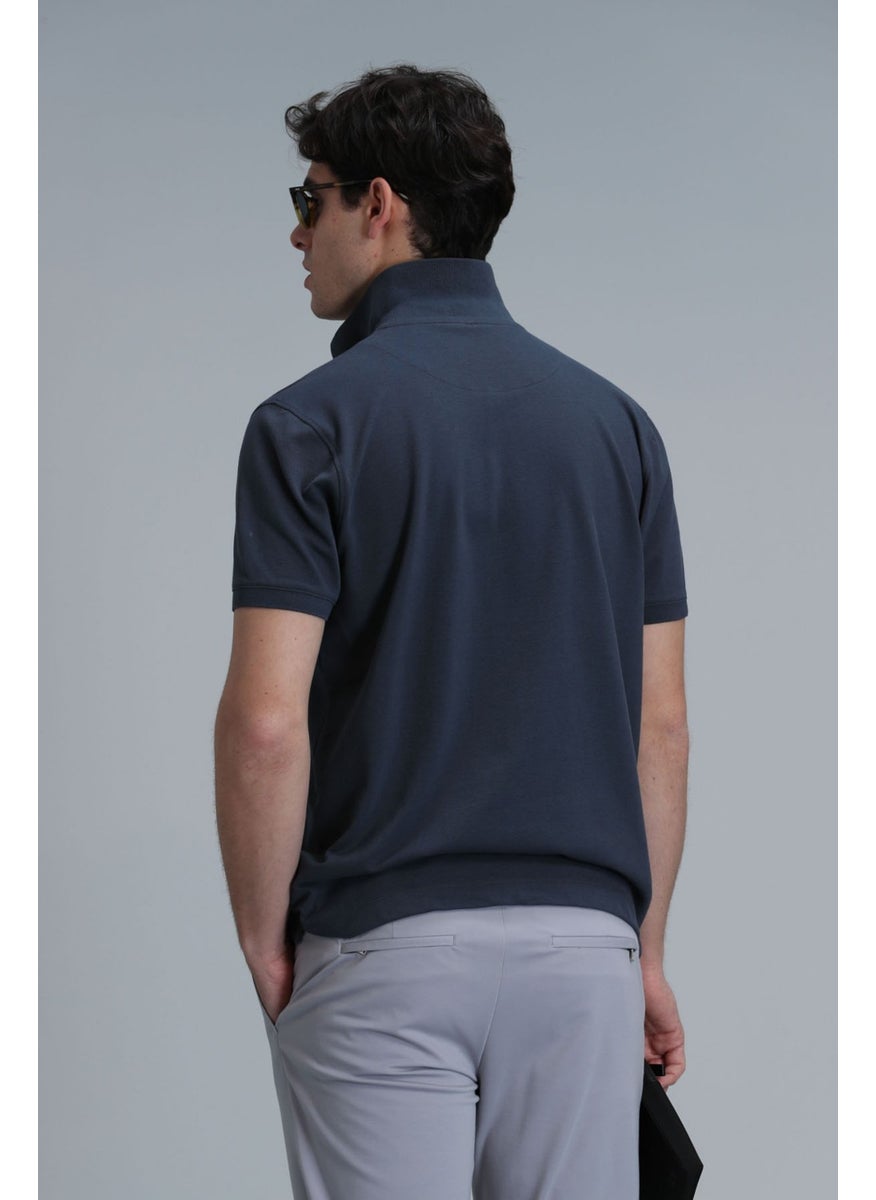 Lufian - Men's Laon Smart Polo T-Shirt 111040164 Anthracite - Image 1