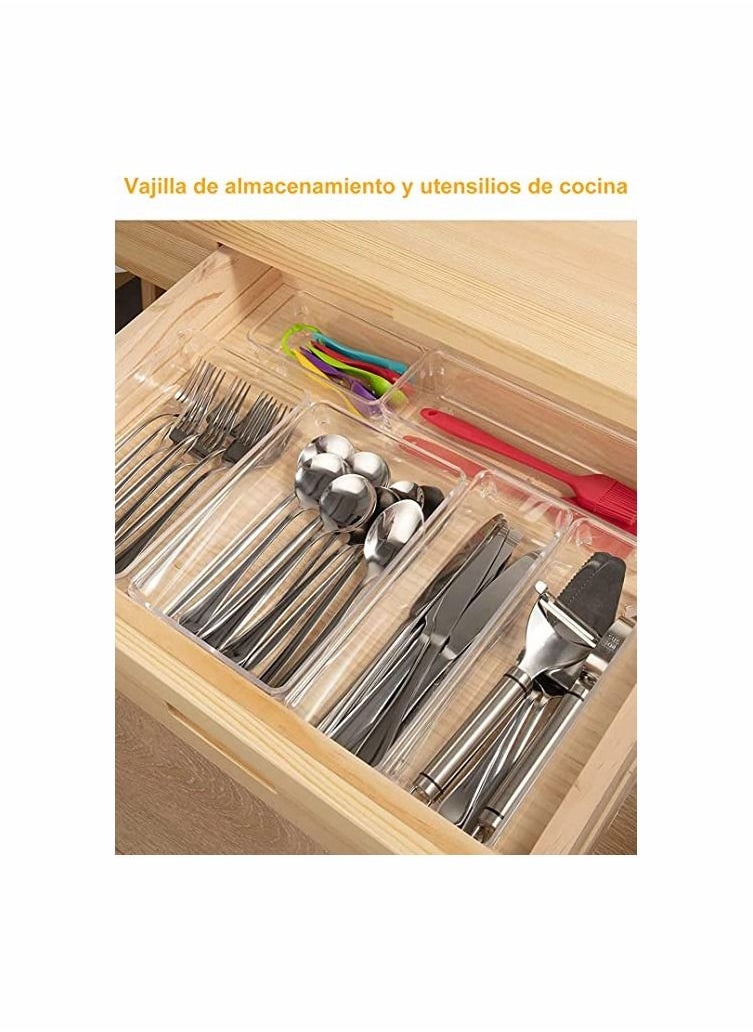 16pcs Clear Plastic Drawer Organizers 5 Sizes Jewelry Organizer Bathroom Organizer