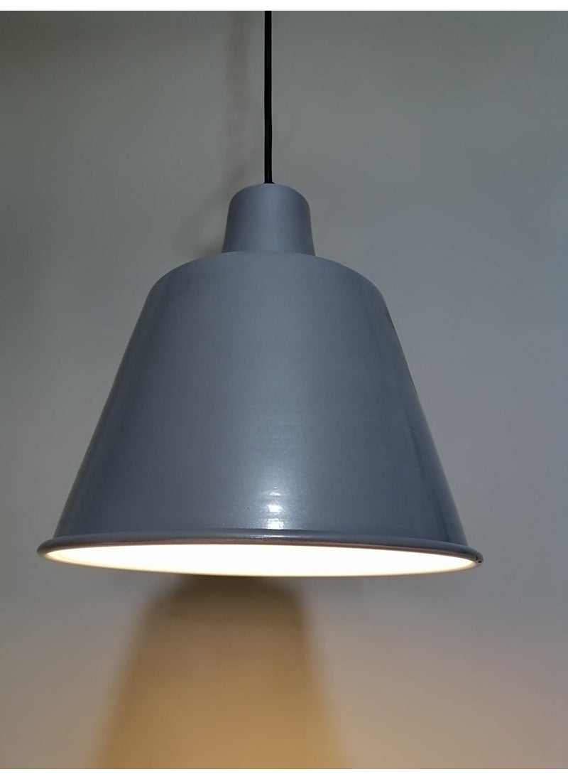 Riolight - Retro Gray White Inside Single Metal Pendant Lamp - Image 1
