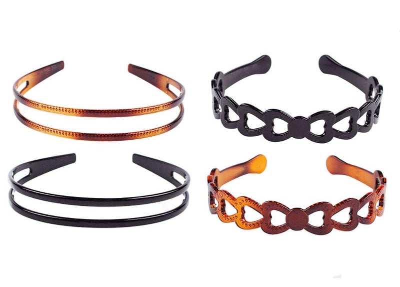 4PCS High-grade Hard Plastic Tooth Headband Hairband Women Hair Hoop Hair Accessories (E#)