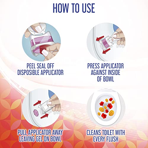 Lysol Click Gel Automatic Toilet Bowl Cleaner, Gel Toilet Bowl Cleaner, For Cleaning and Refreshing – Mango & Hibiscus, 6 applicators (Pack of 4, 24 Count Total) - Image 5