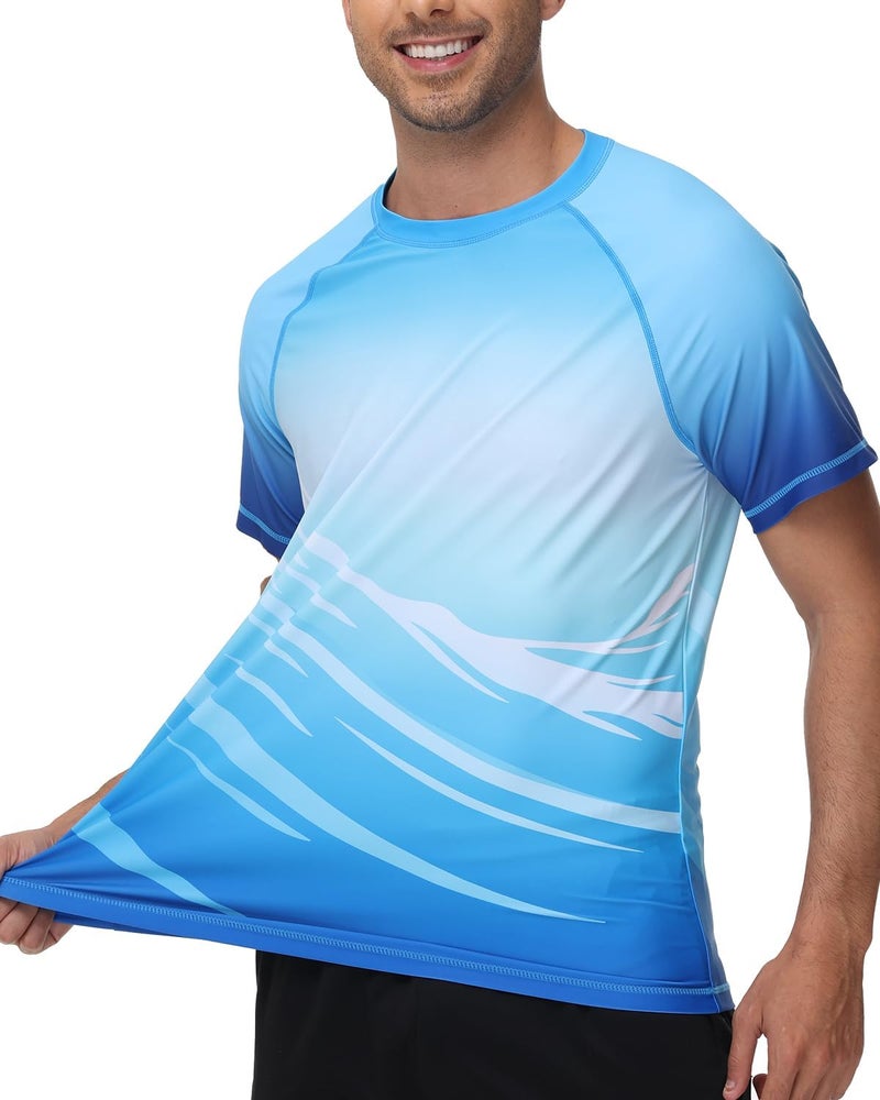 VAYAGER Men's Swim Shirts Rash Guard UPF 50+ T Shirts Quick Dry Loose Fit Water Surfing Shirt - Image 4
