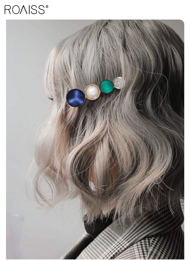 roaiss 28Pcs Macaron Hair Clips for Women, Acrylic Pearl Metal Hair Pins Sweet Hair Barrettes for Ladies and Girls, Fashion Headwear Styling Tools Hair Accessories Set for Party Wedding Daily Wear  - Image 2