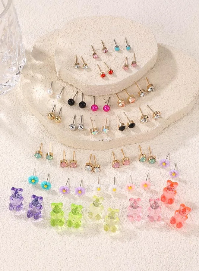 تايك تو Set of 30 - Studs and Bear Dangle Earrings
