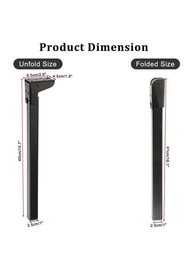 Kokone Folding Table Legs 4 Pcs 16'' Self-Locking Foldable Furniture Legs with Screws Heavy Duty Metal Foldable Coffee Table Legs for Home Black Foldable Legs Replacement for Camping Table,Bed - Image 3