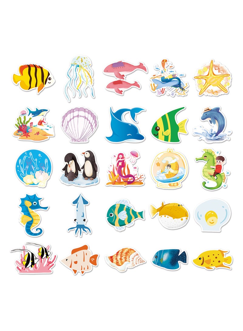 Ocean Waterproof Stickers for Kids 100pcs Pack Aesthetic Sticker for Water Bottles Laptop Notebooks Computer Skateboard Bicycle Helmet Cute VSCO Decal Gift for Boys Girls Kids Teens Adults - Image 4