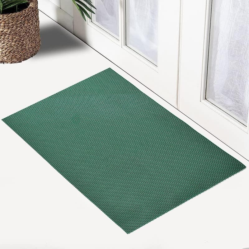 COWOX Cowox VersatileMultipurpose Use Antiskid Rubber Mat with Drainage Holes for BathFloorShowerDoorCarpetRugRainmatIndoorOutdoor2x13 Feet Green  - Image 2