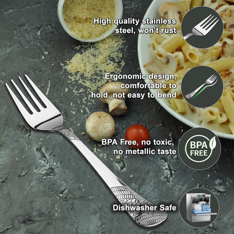 Parage Parage 6 Pieces Stainless Steel Forks Set 16 cm Long Premium Forks for Home Kitchen Luxury Dining Tableware Cutlery Set Gift for House Warming6 Dinner Forks Silver Imperial Design - Image 5
