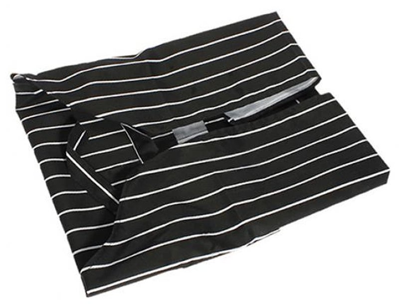 HAINE Kitchen Apron Waterproof Stripe Pattern with Front Pocket Free Size Unisex 4 Black - Image 5