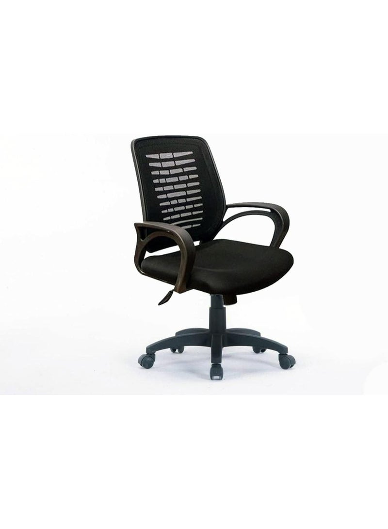Generic Office Medium Back Chair with Wheels – Comfortable and Adjustable Work Chair - Image 3