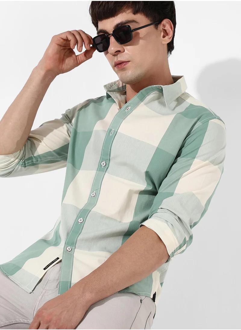 كامبوس سوترا Men's Cotton Buffalo Check Shirt