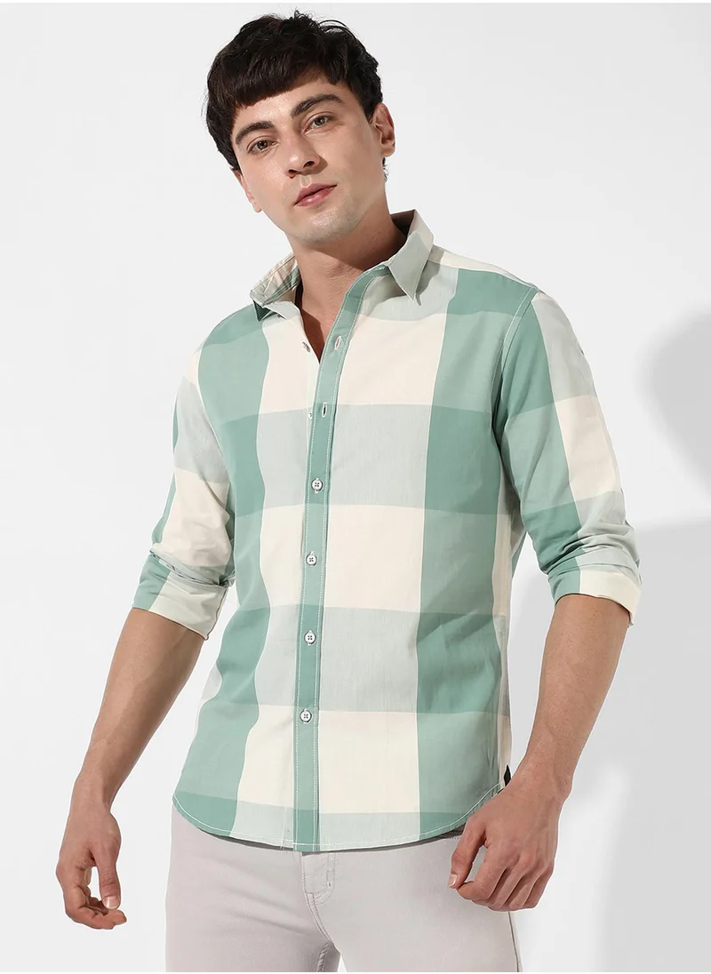 كامبوس سوترا Men's Cotton Buffalo Check Shirt