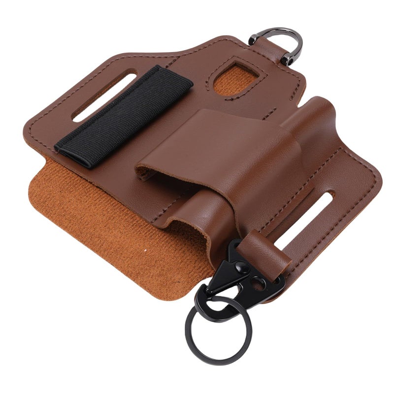 Yoidesu Utility Belt Pouch Pu Leather Brown Multitool Holder Scratch Resistant Belt Hole Design Hiking - Image 2