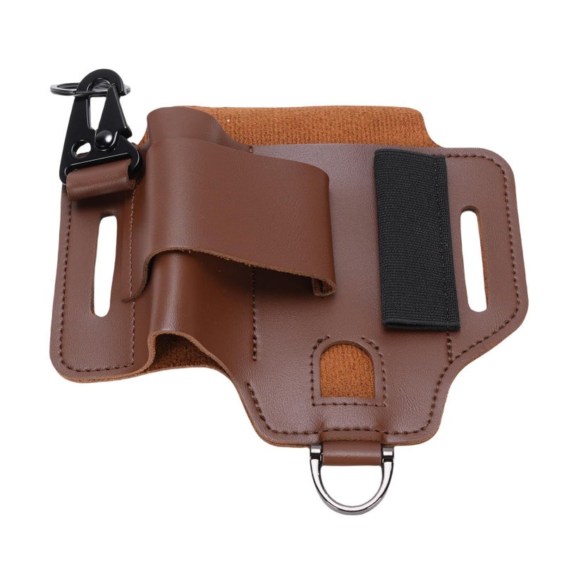 Yoidesu Utility Belt Pouch Pu Leather Brown Multitool Holder Scratch Resistant Belt Hole Design Hiking - Image 3