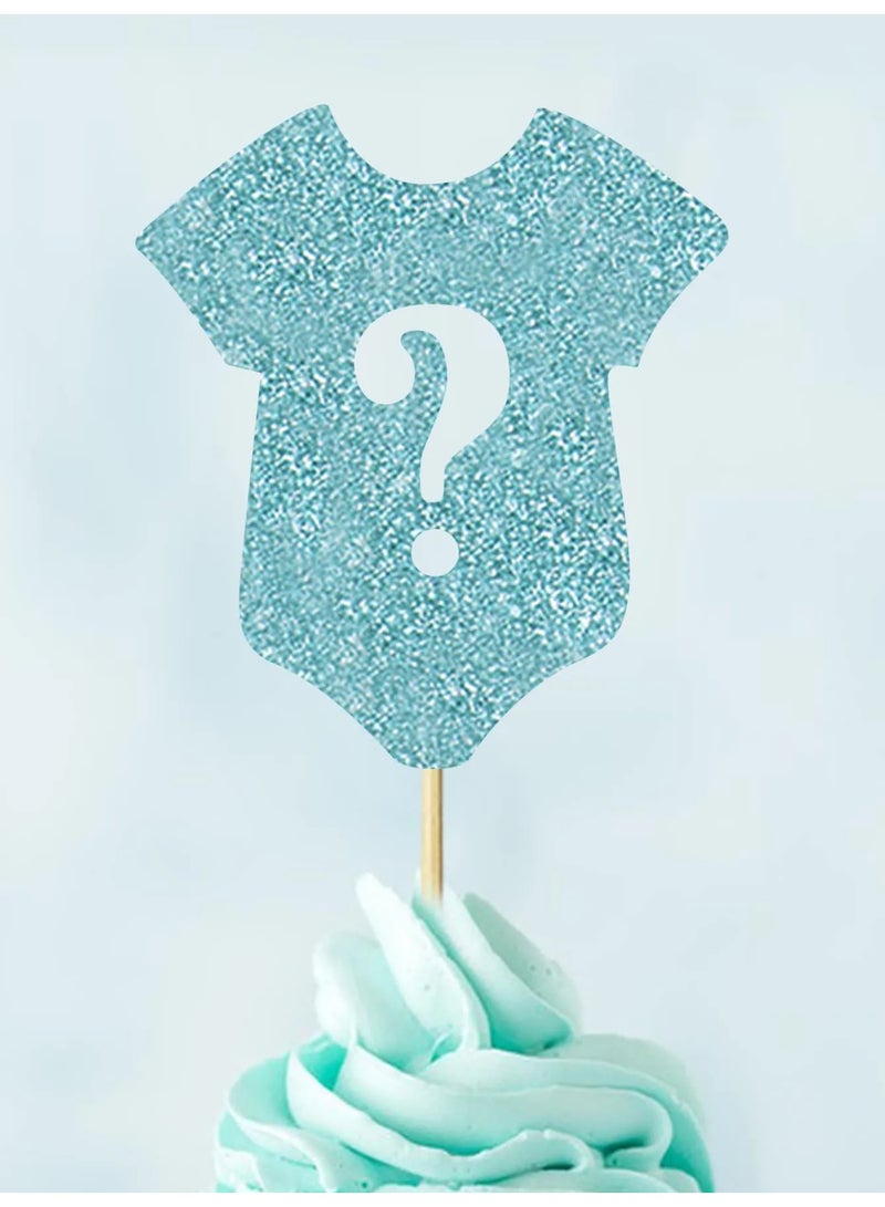 زينه حفلات الكشف عن الجنين تغريسات كيك مجموعه من 12 قطعه بتصميم اللونين الازرق والوردي بتصاميم متعدده لاضافة لمسه مميزه لحفلات الكشف عن الجنين - Image 4