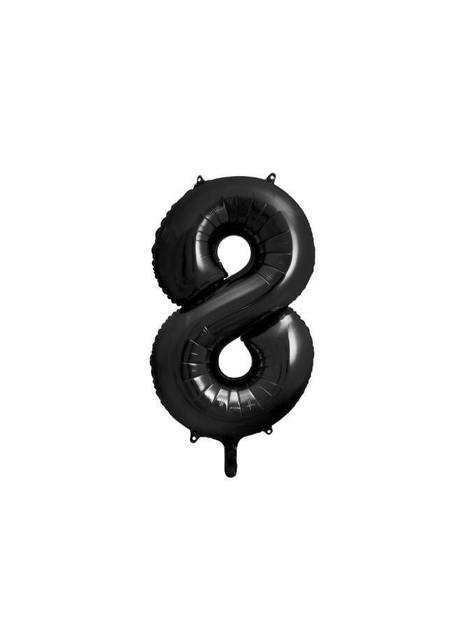 PartyDeco Foil Balloon Number ''8'', 86cm, black  - Image 1