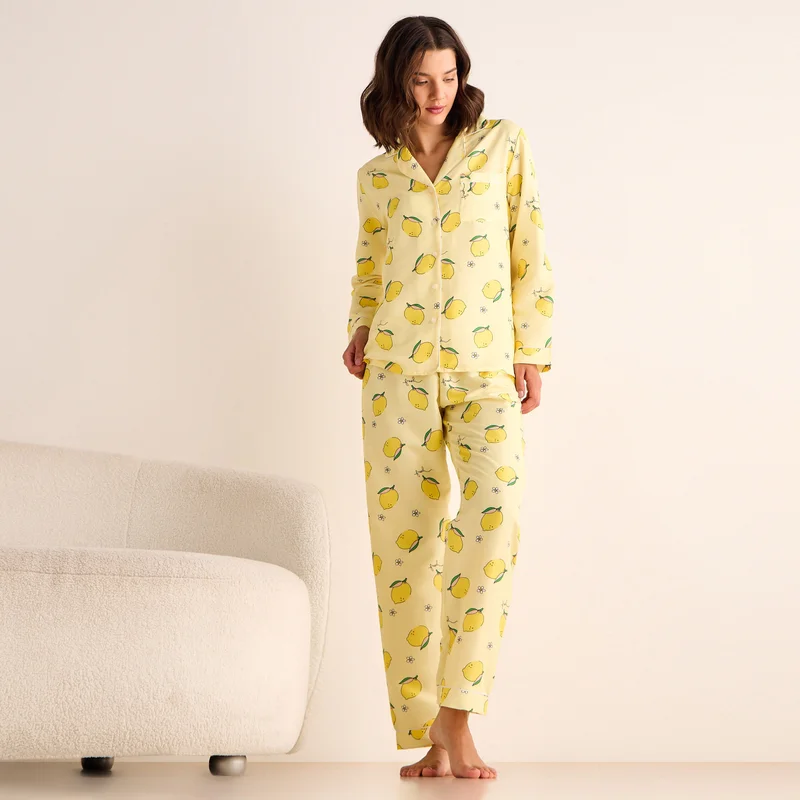 Aadaraya Lemon Print Pyjama Set