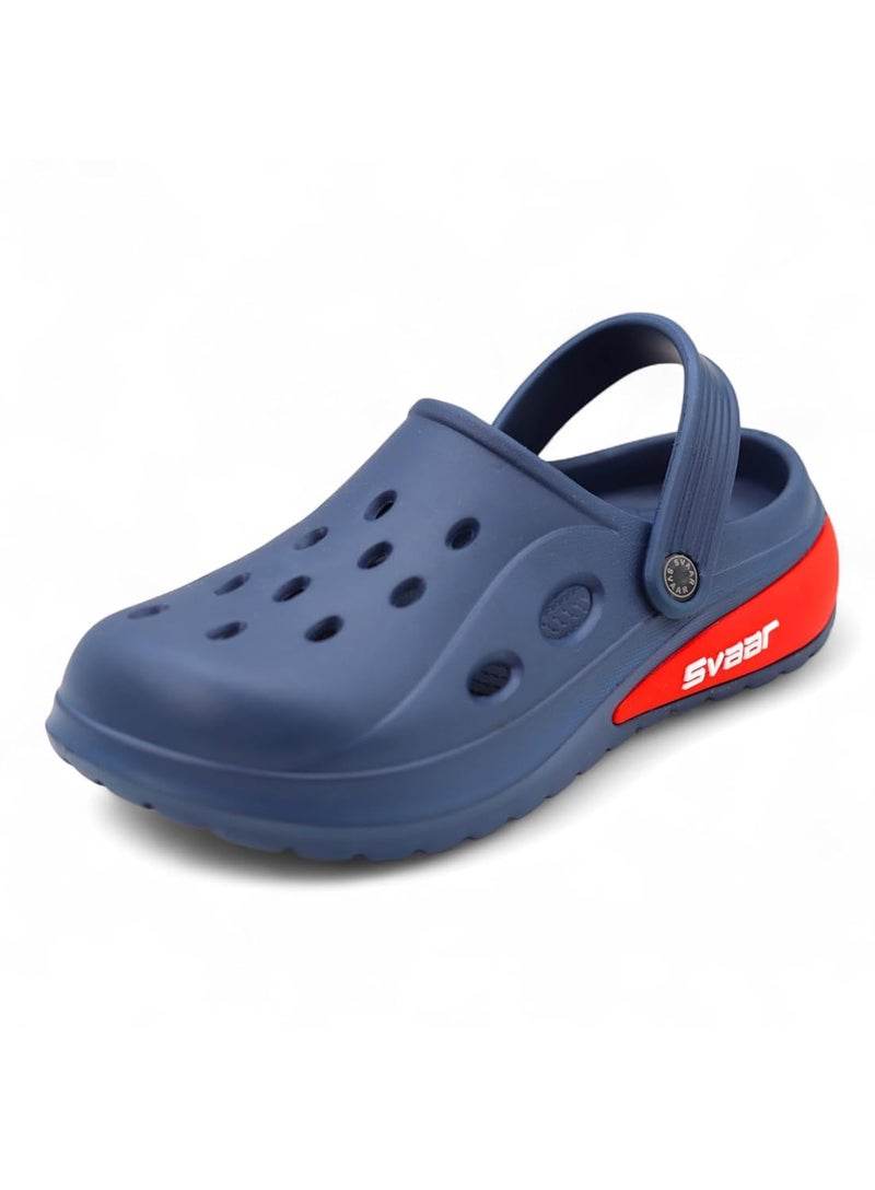 SVAAR صنادل سفار دريفت للرجال الكلاسيكية الرياضية القابلة للتعديل مع حزام خلفي مريح وخفيف الوزن ومضادة للانزلاق ومقاومة للماء باللون الأسود - Image 2