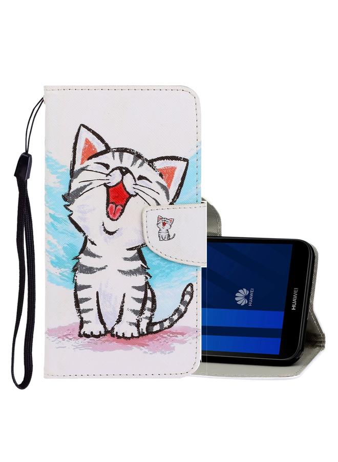 Green Tiger Case For Huawei Y5 2018 3D Colored Drawing Horizontal Flip PU Leather Case with Holder & Card Slots & Wallet - Image 1
