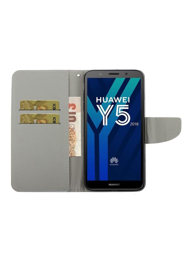 Green Tiger Case For Huawei Y5 2018 3D Colored Drawing Horizontal Flip PU Leather Case with Holder & Card Slots & Wallet - Image 4