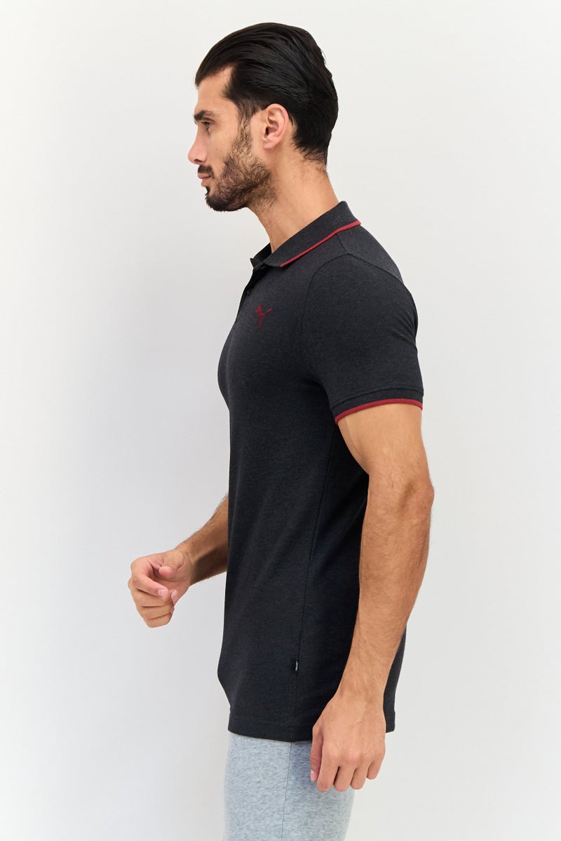 PUMA Men Sportswear Fit Short Sleeves Outdoor Polo Shirt, Charcoal - Image 2