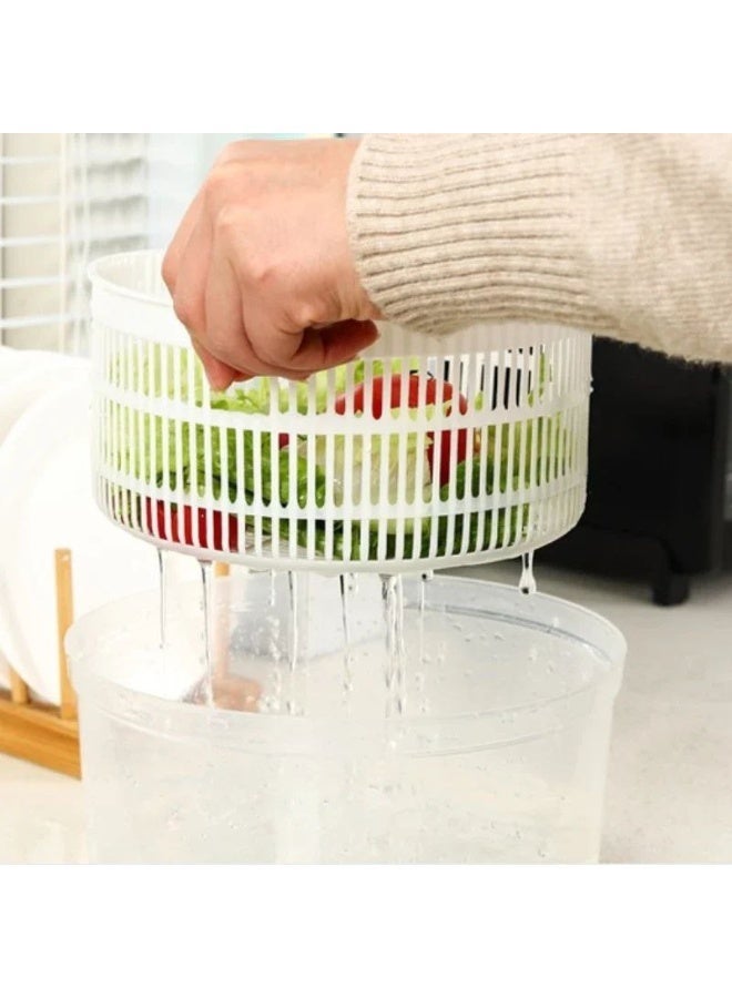 Large Manual Vegetable & Salad Spinner - Fast Drying & Washing System - Keeps Greens Fresh & Crisp - Image 3
