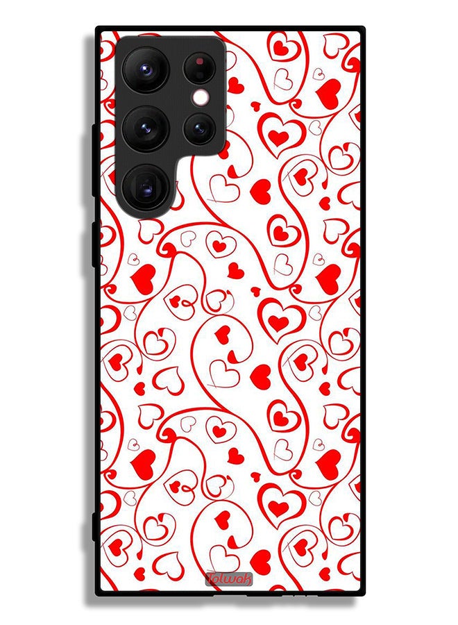 Tolwak Samsung Galaxy S22 Ultra 5G Protective Case Cover Hearts Pattern - Image 3