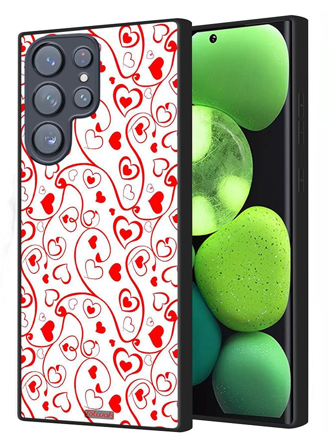 Tolwak Samsung Galaxy S22 Ultra 5G Protective Case Cover Hearts Pattern - Image 1