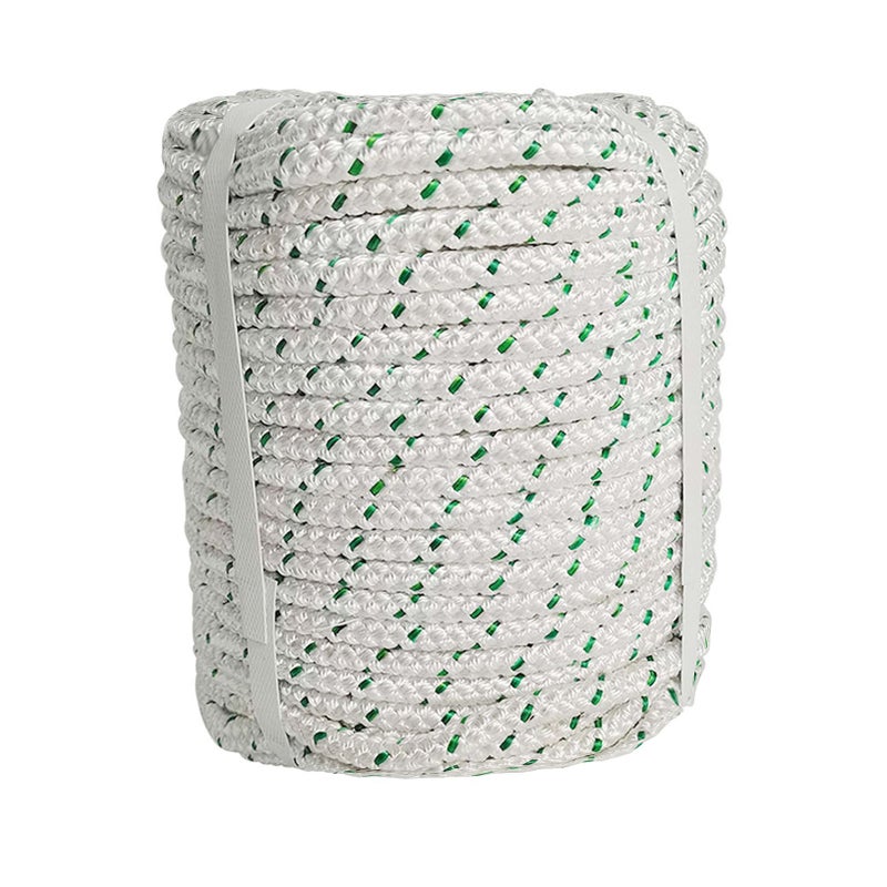 LABLT 38 in Double Braid Polyester Arborist Rigging Rope 200 FT High Strength Rope Sling Multipurpose Bull Rope for Swings Arborist Gardening Marine