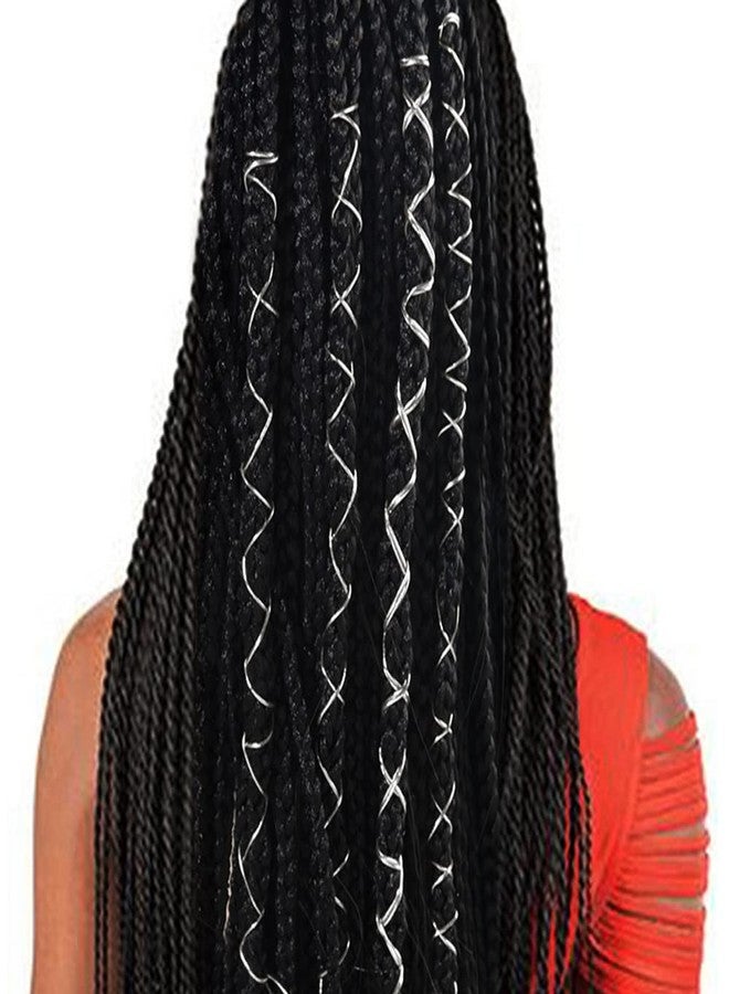 DonLeeving 4 Pack 5M Metallic Tinsel Elastic Cords Dreadlock Braiding Rope for Hair Braiding, Ornament Hanging, Decorating, Gift Wrapping (Silver) - Image 3