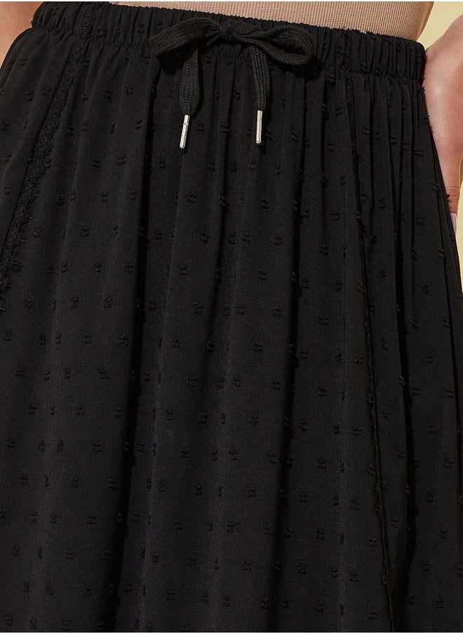 Take Two Dobby Drawstring Waist A-Line Maxi Skirt  - Image 3
