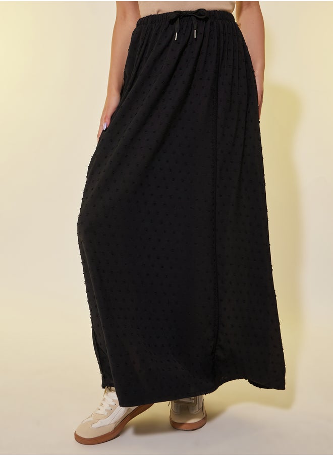 Take Two Dobby Drawstring Waist A-Line Maxi Skirt  - Image 2