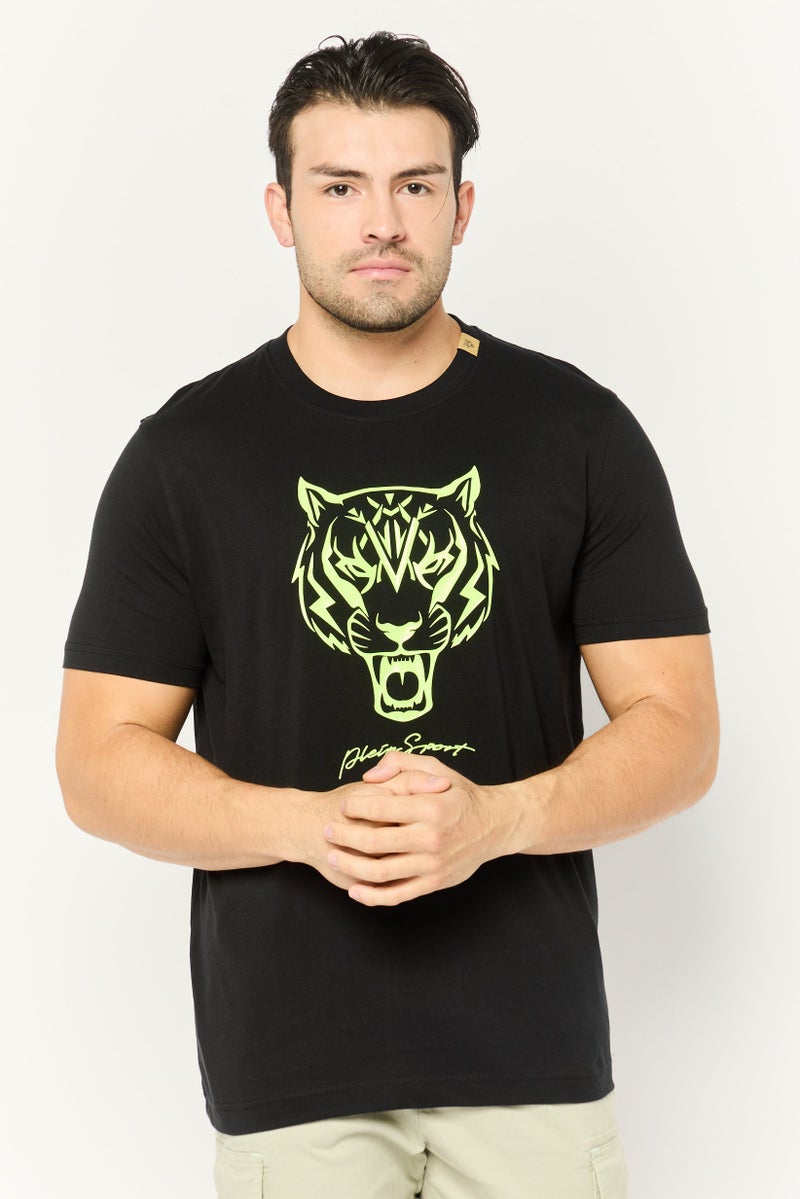 PHILIPP PLEIN Plein Sport Men Sportswear Fit Short Sleeves Outdoor T-Shirt, Black - Image 1