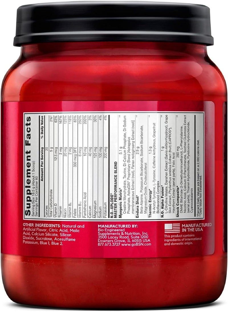 BSN - BSN NO XPLODE Legendary Preworkout Supplement Grape - 60 Servings - Image 1