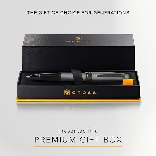 Cross Bailey Refillable Rollerball Pen Presented in a Premium Gift Box - Medium Point, Black Ink, Matte Gray - Image 4