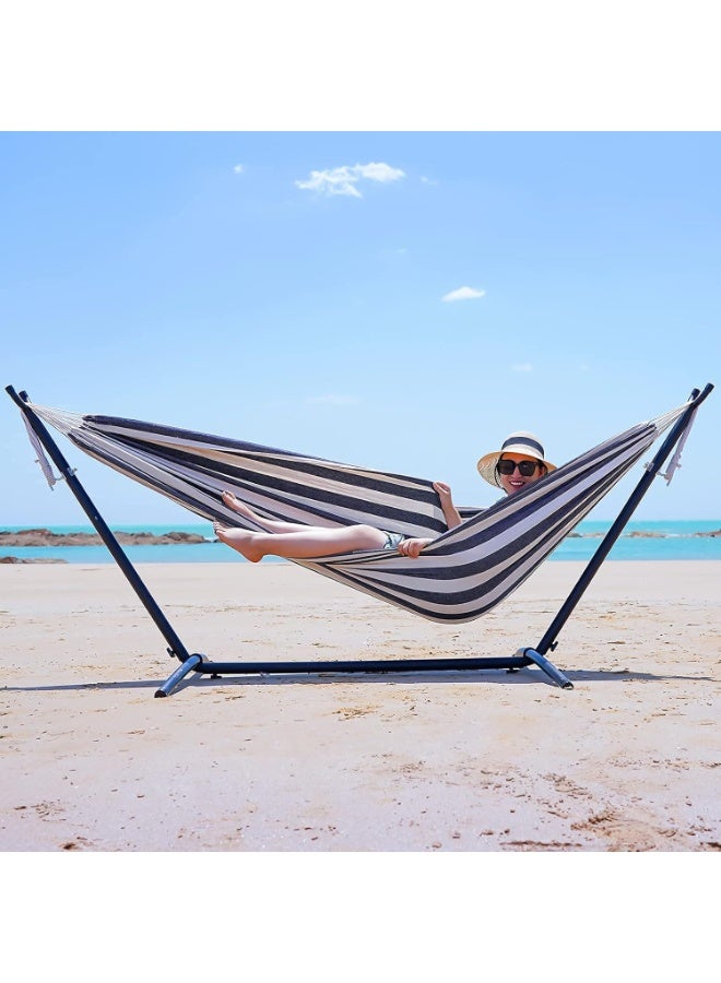 INNO STAGE Double Hammock - 2 Persons Portable Hanging Camping Bed, Blue, 118.3"L x 63"W, 350Lbs Capacity, Polyester, Supports Up to 350 lbs - Image 4
