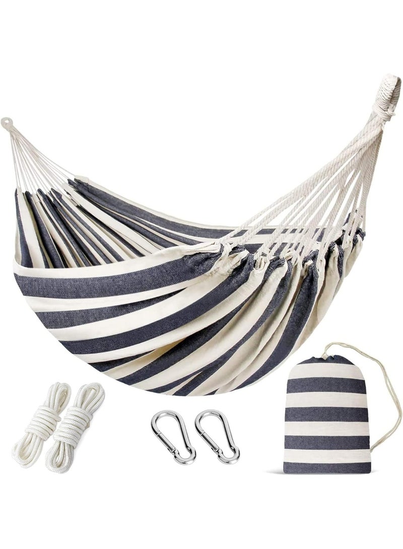 INNO STAGE Double Hammock - 2 Persons Portable Hanging Camping Bed, Blue, 118.3"L x 63"W, 350Lbs Capacity, Polyester, Supports Up to 350 lbs - Image 1