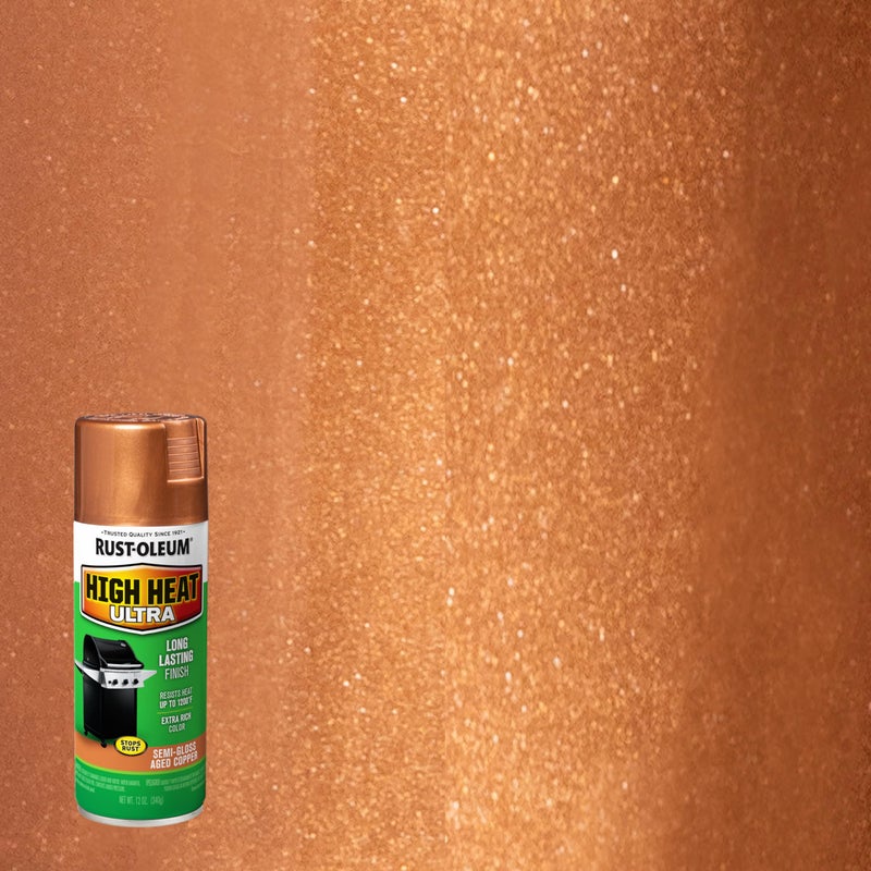 RUST-OLEUM رش طلاء رست-أوليوم 241232 عالي الحرارة ألترا إيناميل، نحاس قديم، 12 أونصة، فل أونصة (عبوة من 1)، 11 - Image 3