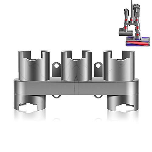 Charlux Countertop Metal Accessory Holder Hanging Shelves Compatible With Dyson V7 V8 V10 Vacuum Cleaner Attachment Holders Docking Station, Grey, 1 Pack - Image 1