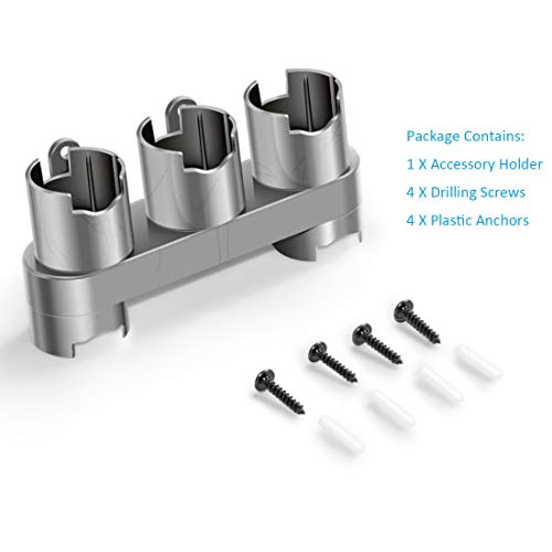 Charlux Countertop Metal Accessory Holder Hanging Shelves Compatible With Dyson V7 V8 V10 Vacuum Cleaner Attachment Holders Docking Station, Grey, 1 Pack - Image 5