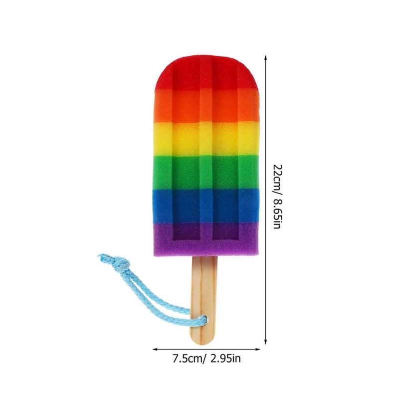 2Pcs Ice Cream Shaped Soft Bath Sponge Colorful Exfoliating Body Scrubber For Women - Image 3