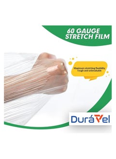 Duravel Duravel Clear Stretch Film Wrap, 50cm Width, Heavy Duty, Transparent wrapping paper for Box Packing and Moving. wrapping plastic roll of 1.5kg  - Image 3
